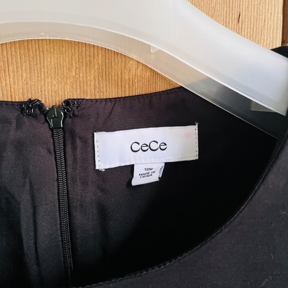 CeCe Black Bow Detail A-Line Plus Size Casual Career Dress 18W - Picture 3 of 10